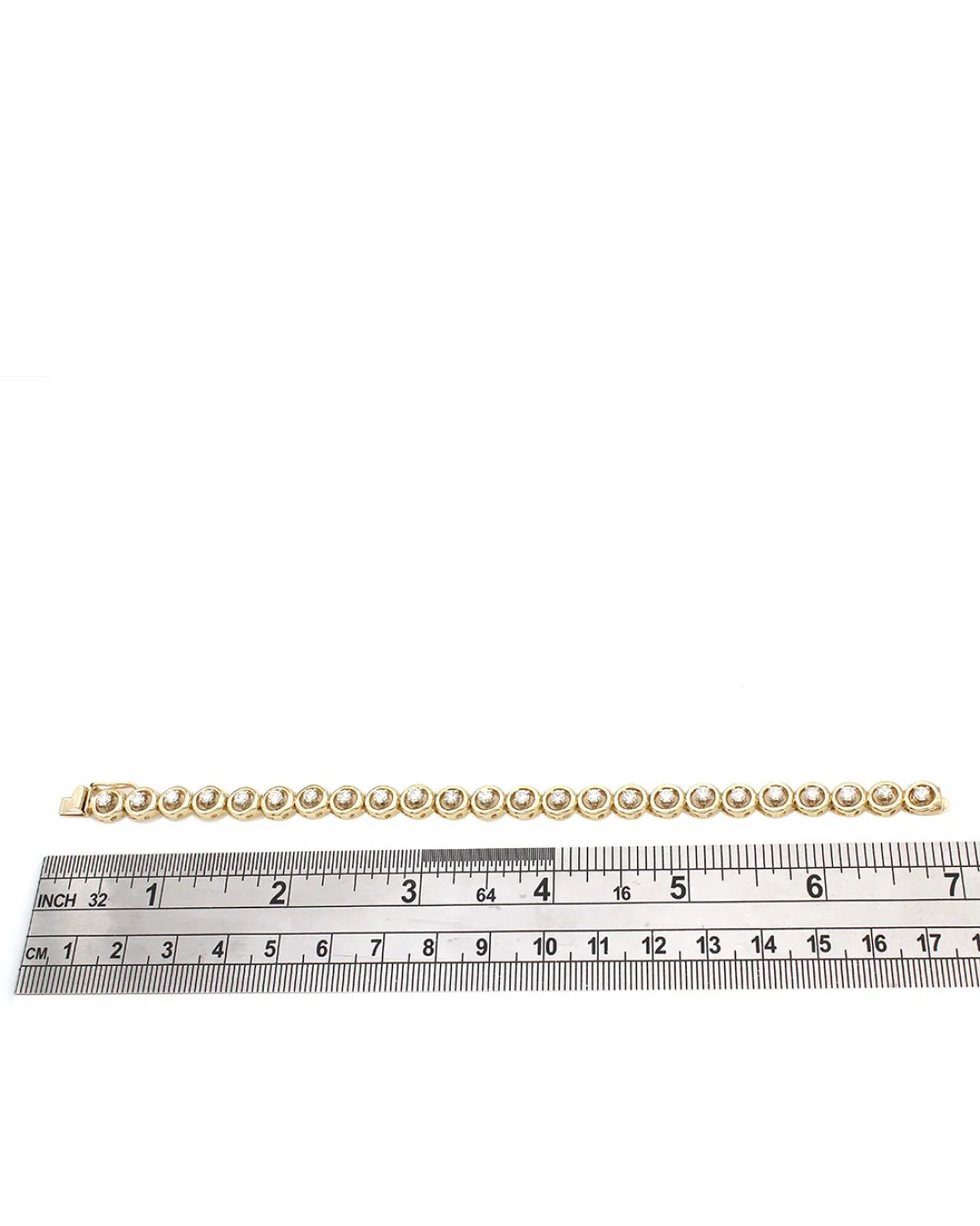 Open Circle Link Diamond Inline Bracelet - Image 3