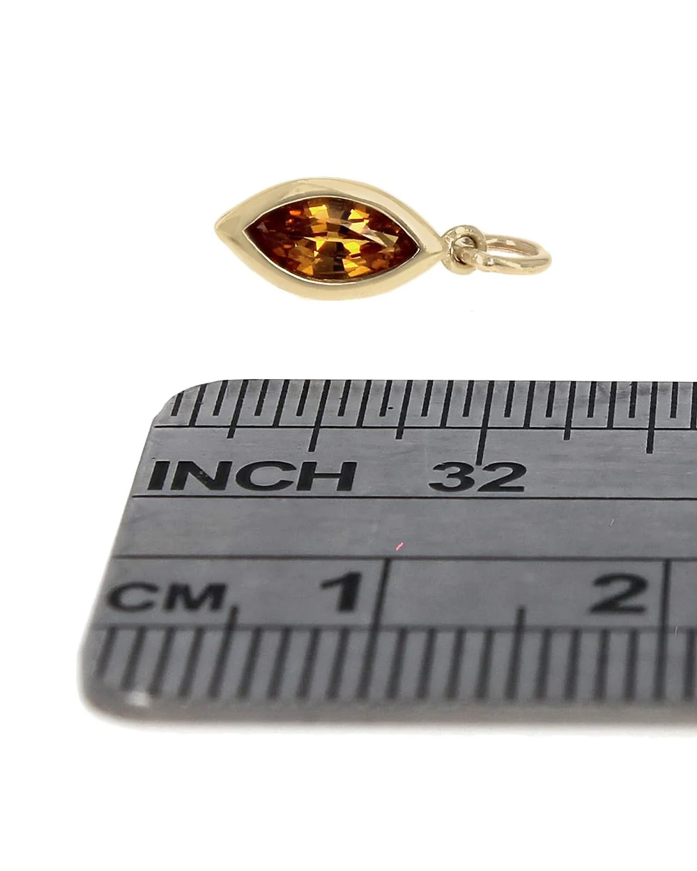 Orange Sapphire Drop Pendant - Image 3