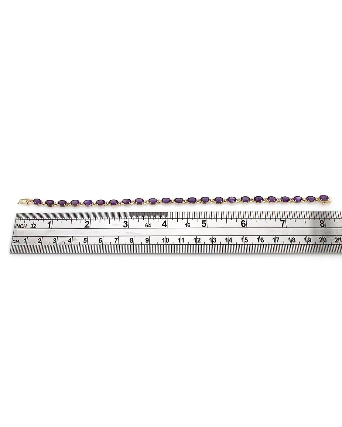 Oval Amethyst Inline Bracelet in Gold - Image 3