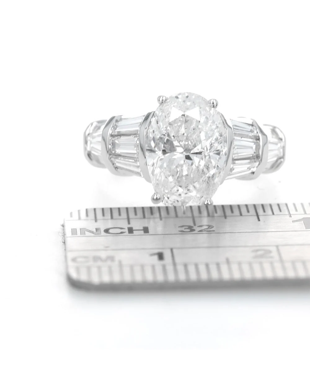 Oval Cut Diamond Solitaire Ring in Platinum - Image 3