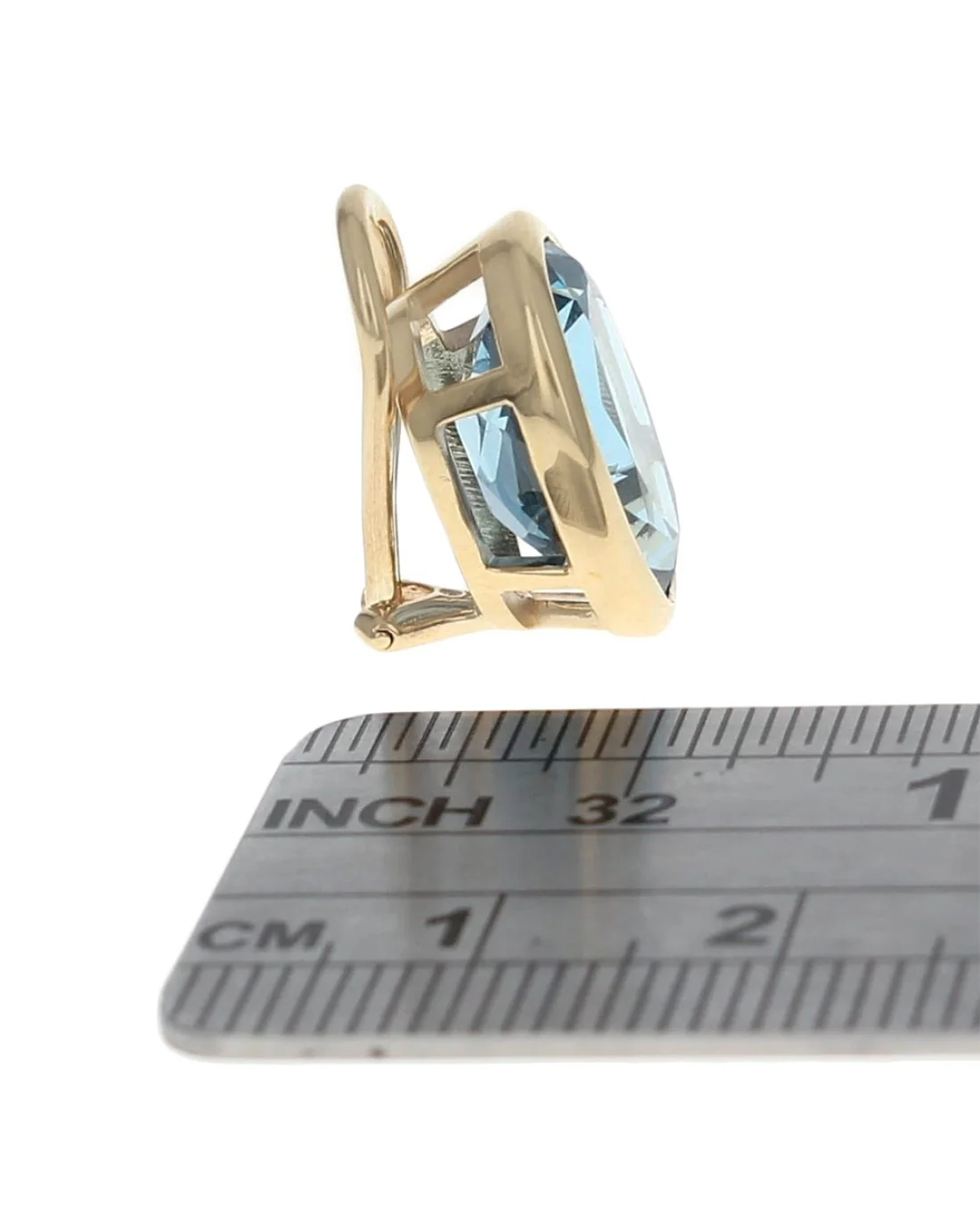 Oval Faceted Swiss Blue Topaz Earrings - Image 3