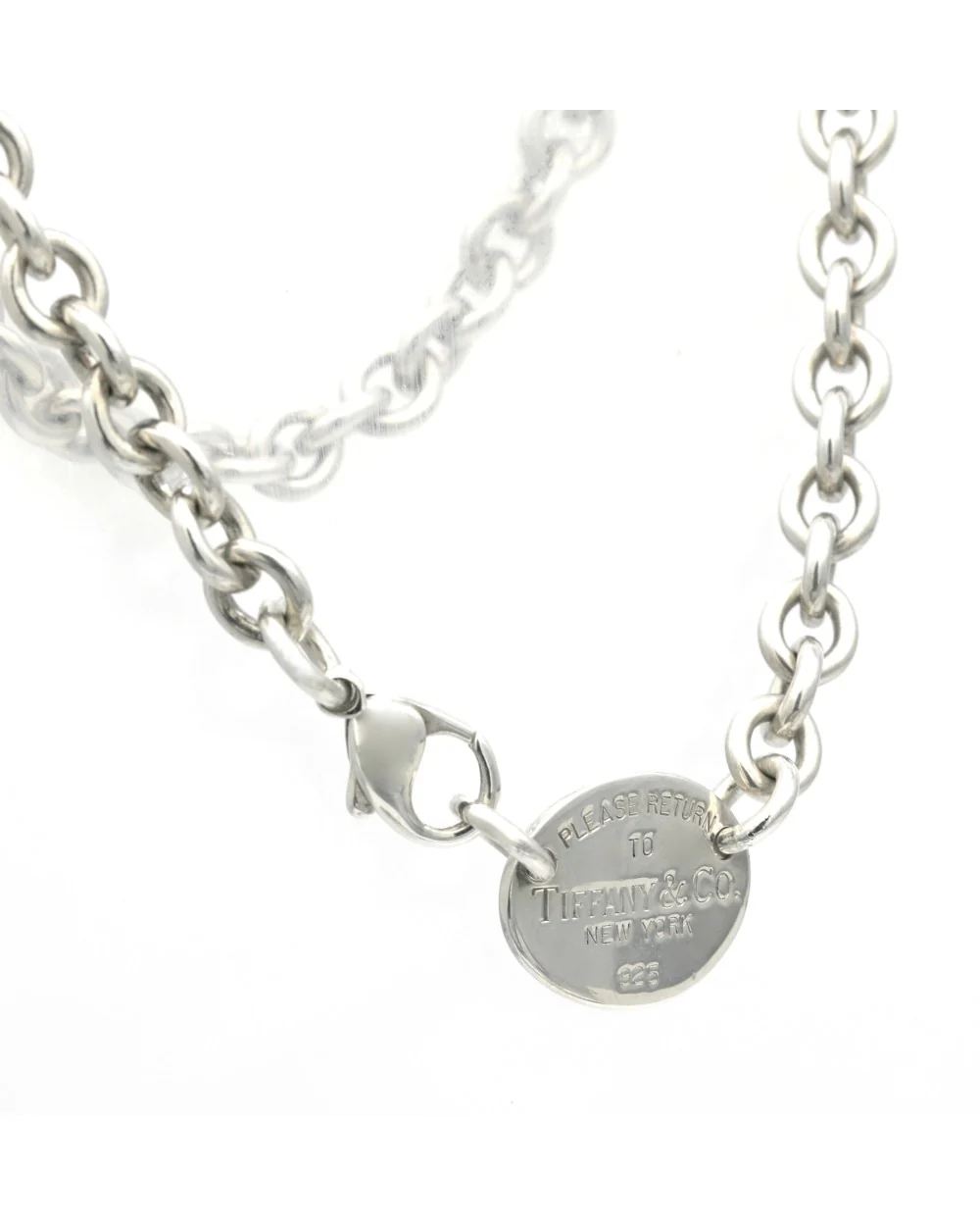 Oval Tag Necklace in Silver - Image 2