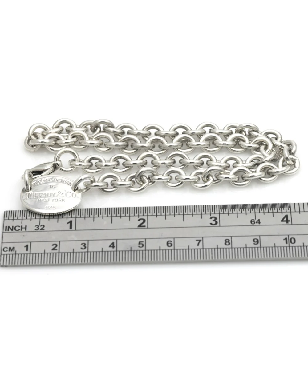 Oval Tag Necklace in Silver - Image 3