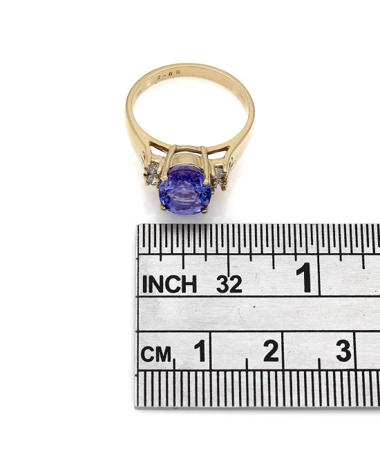 Oval Tanzanite and Diamond Accent Ring - Image 3