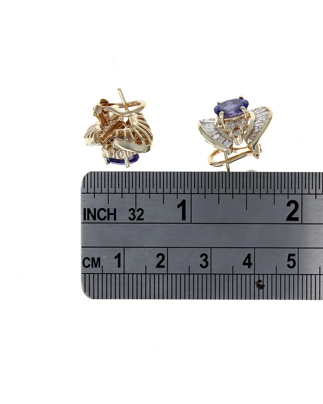 Oval Tanzanite Bag/Rd Diamond Earrings - Image 3