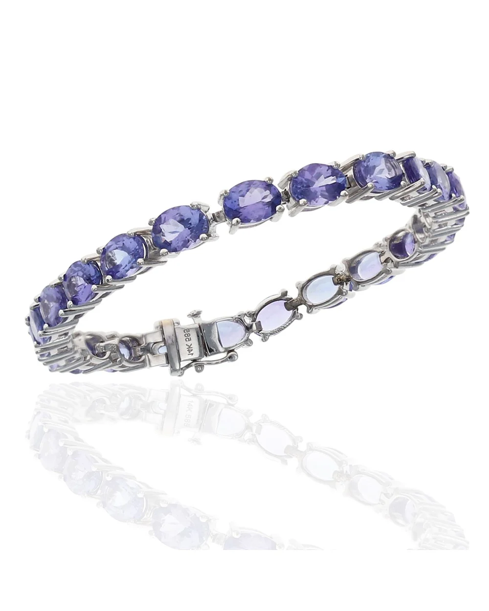 Oval Tanzanite Inline Bracelet in White Gold
