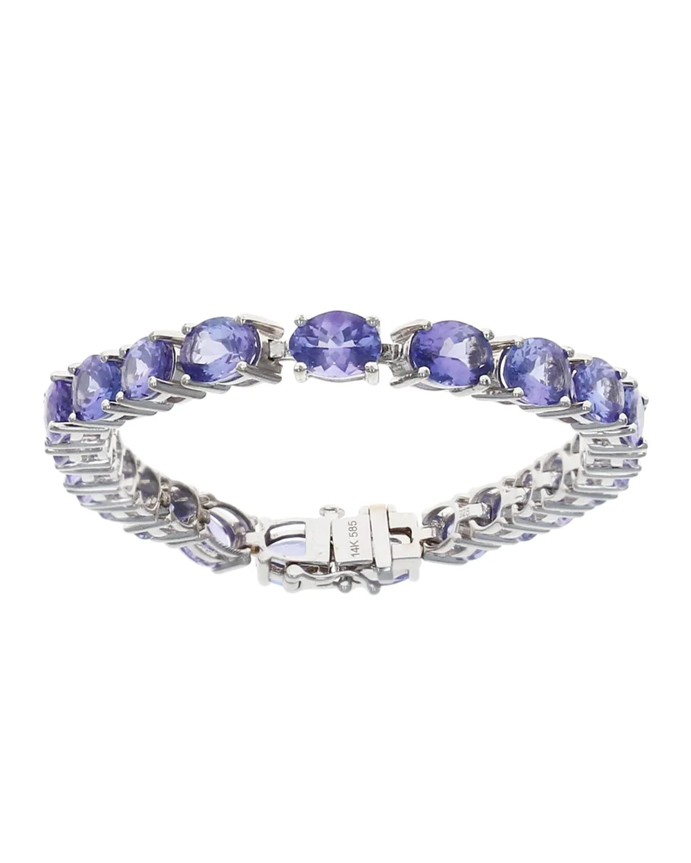 Oval Tanzanite Inline Bracelet in White Gold - Image 2