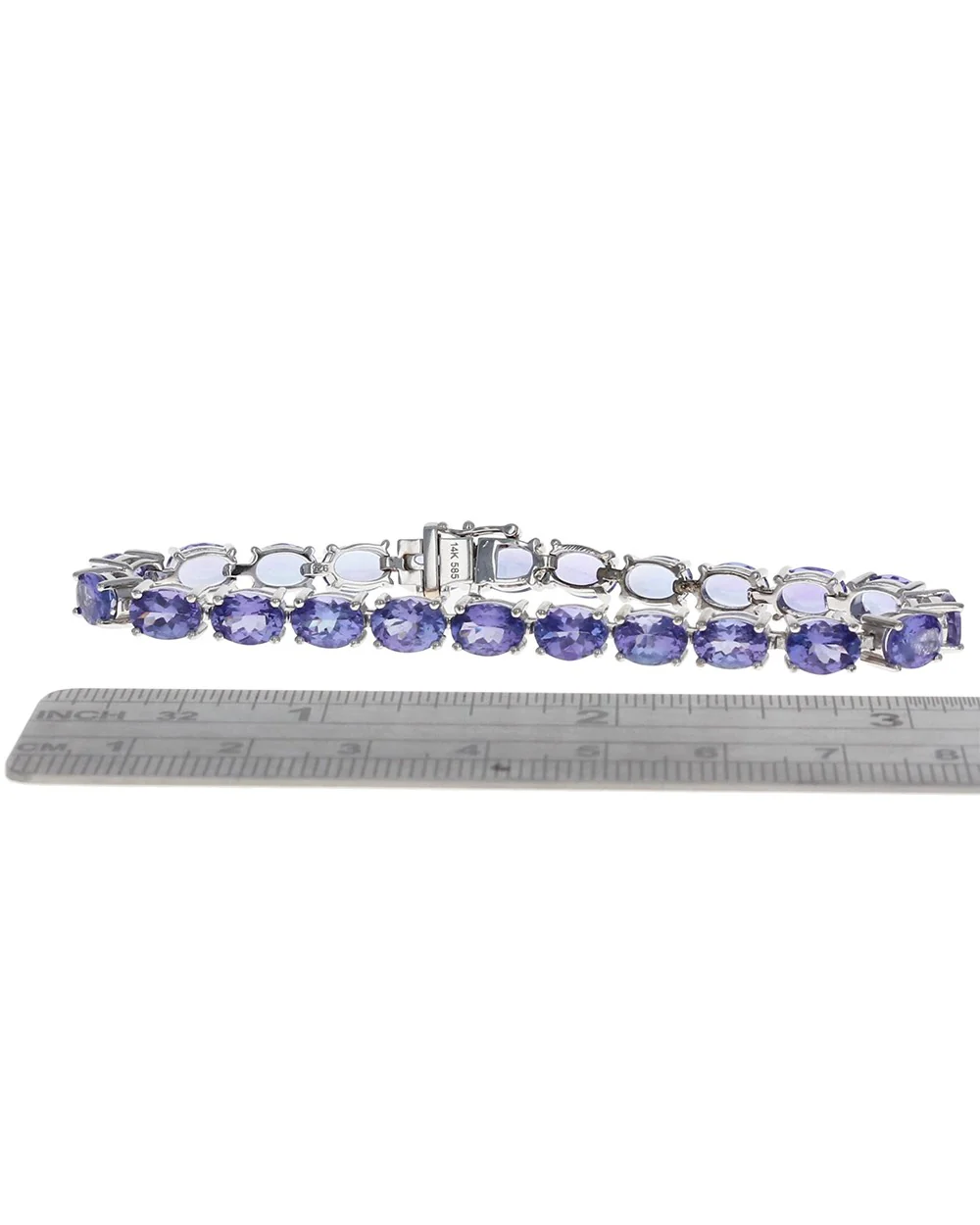 Oval Tanzanite Inline Bracelet in White Gold - Image 3