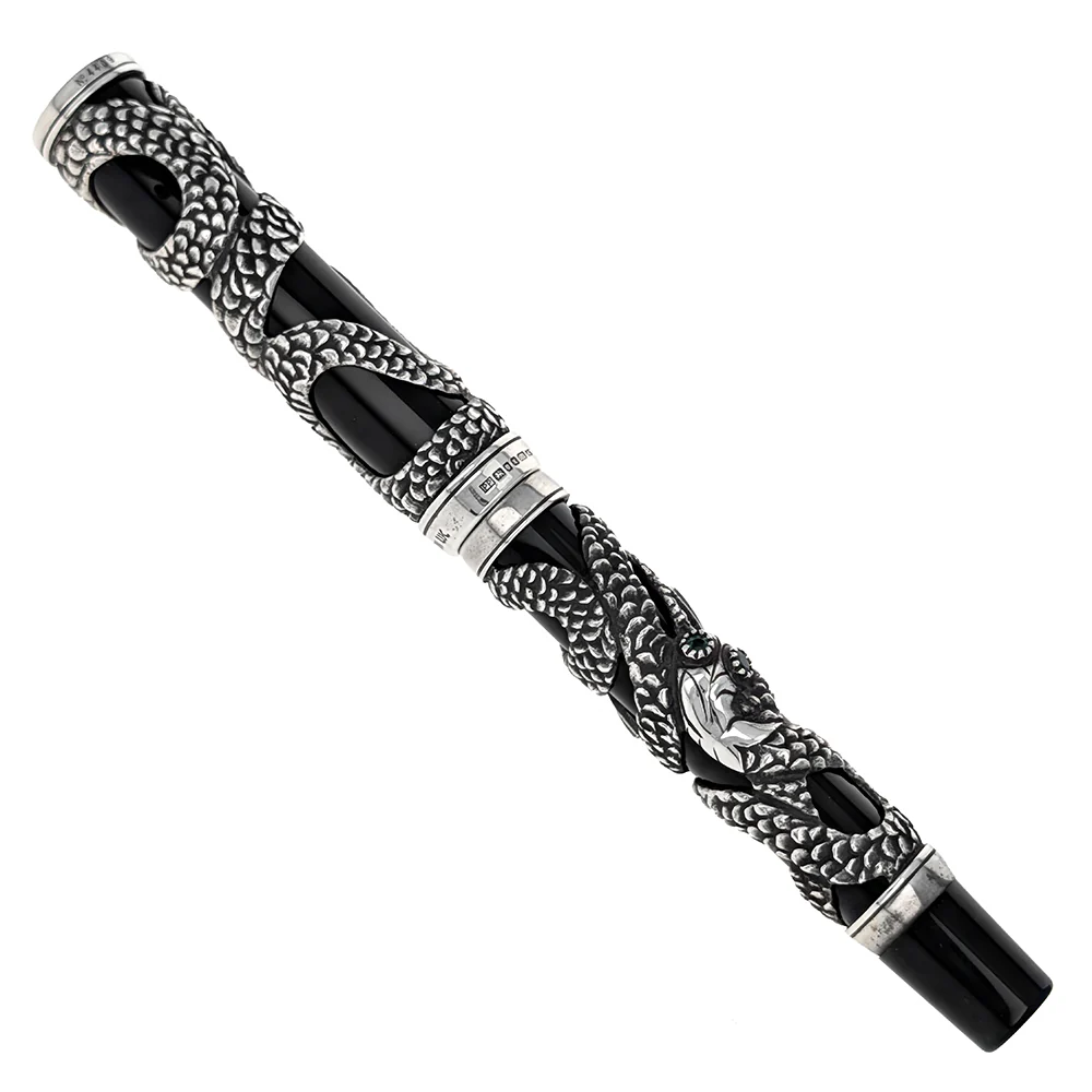 Parker Sterling Silver Emerald Snake Fountain Pen - Image 4