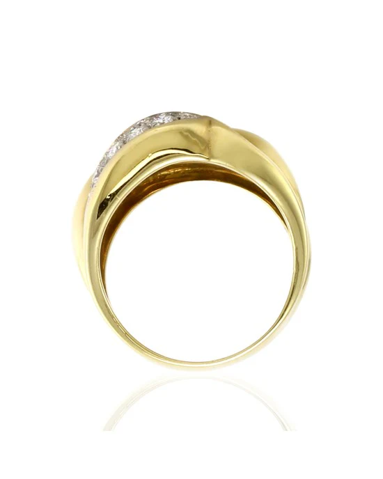 Pave Diamond Fluted Wave Staement Ring - Image 4