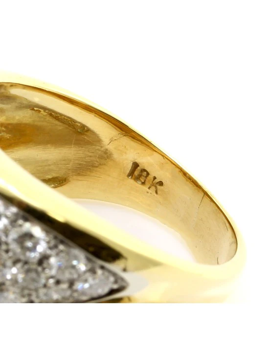 Pave Diamond Fluted Wave Staement Ring - Image 5