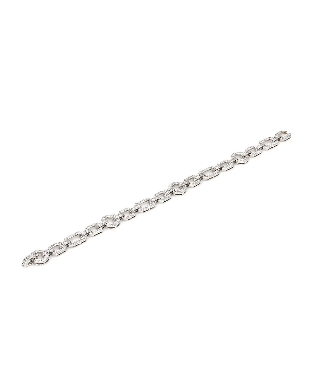 Pave Diamond Geometric Link Bracelet in Gold - Image 2