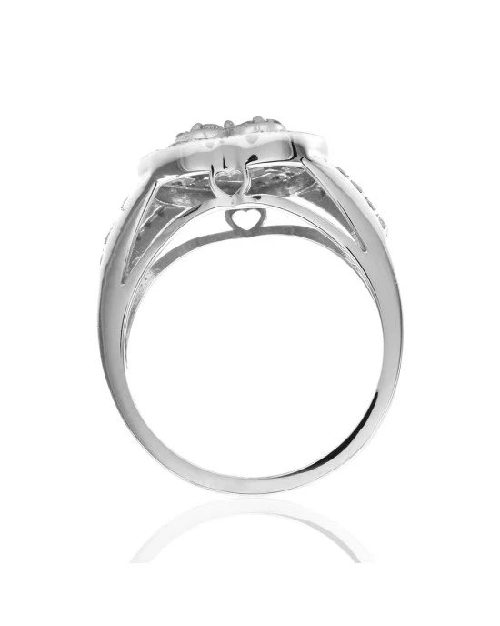Pave Diamond Halo Heart Ring in Gold - Image 5