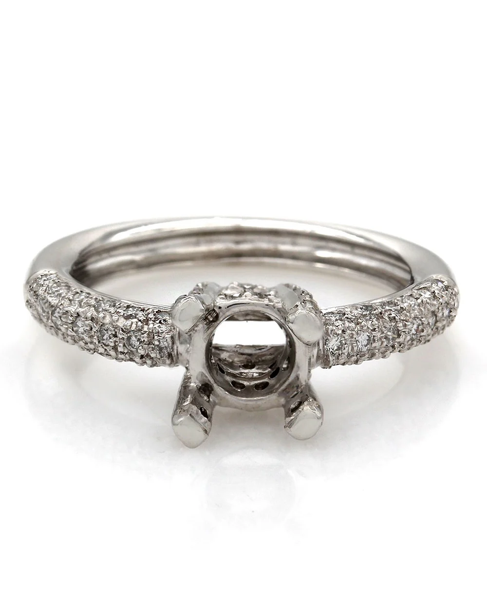 Pave Diamond Mounting in Gold - Image 2