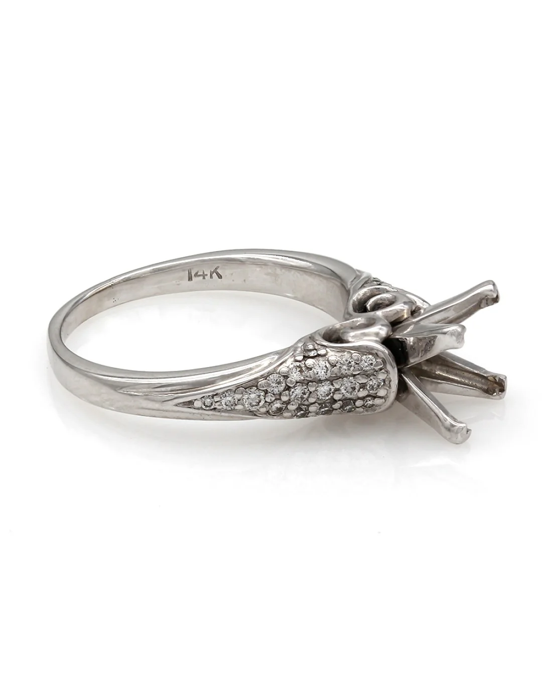 Pave Diamond Mounting in Gold - Image 3