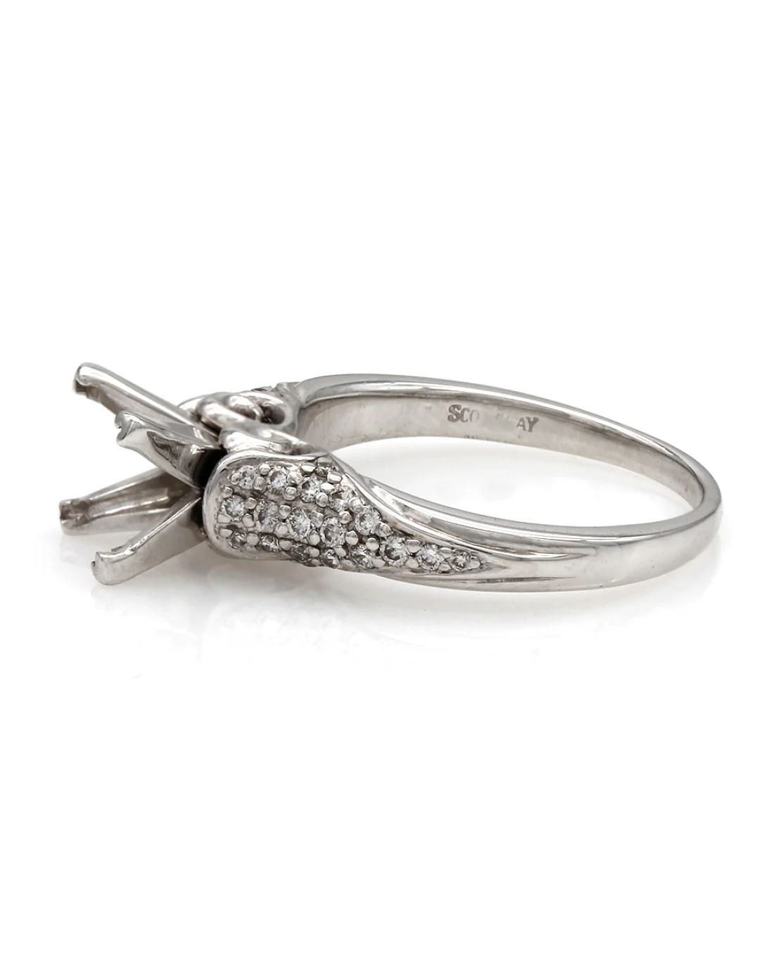 Pave Diamond Mounting in Gold - Image 4