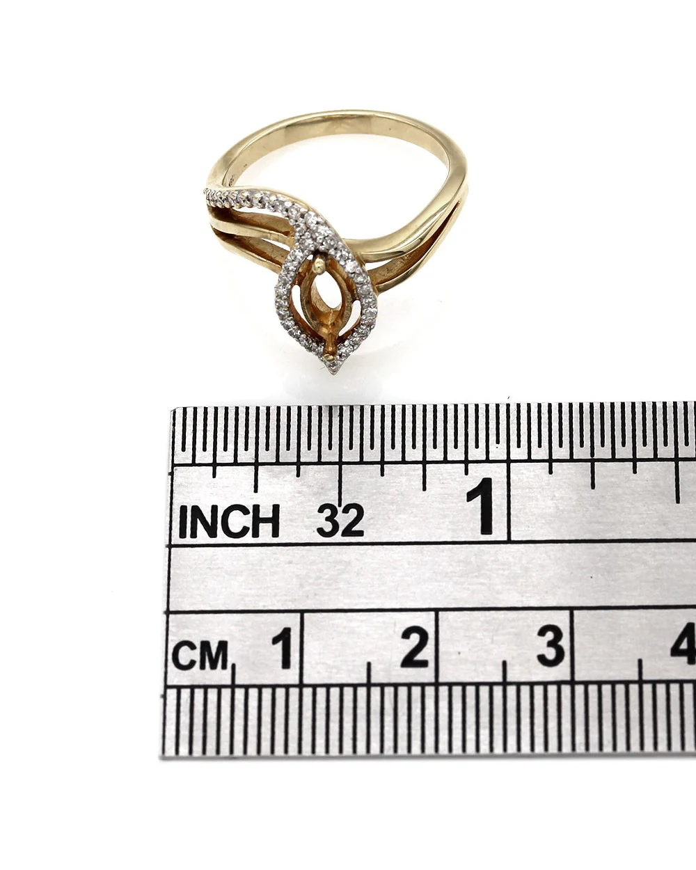 Pave Diamond Mounting in Gold - Image 3