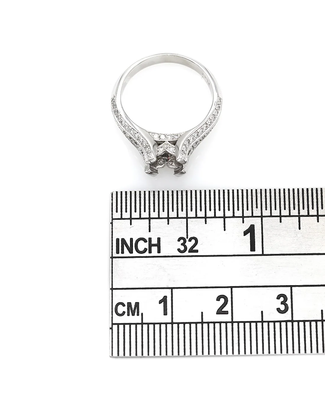 Pave Diamond Ring Mounting in Platinum - Image 2