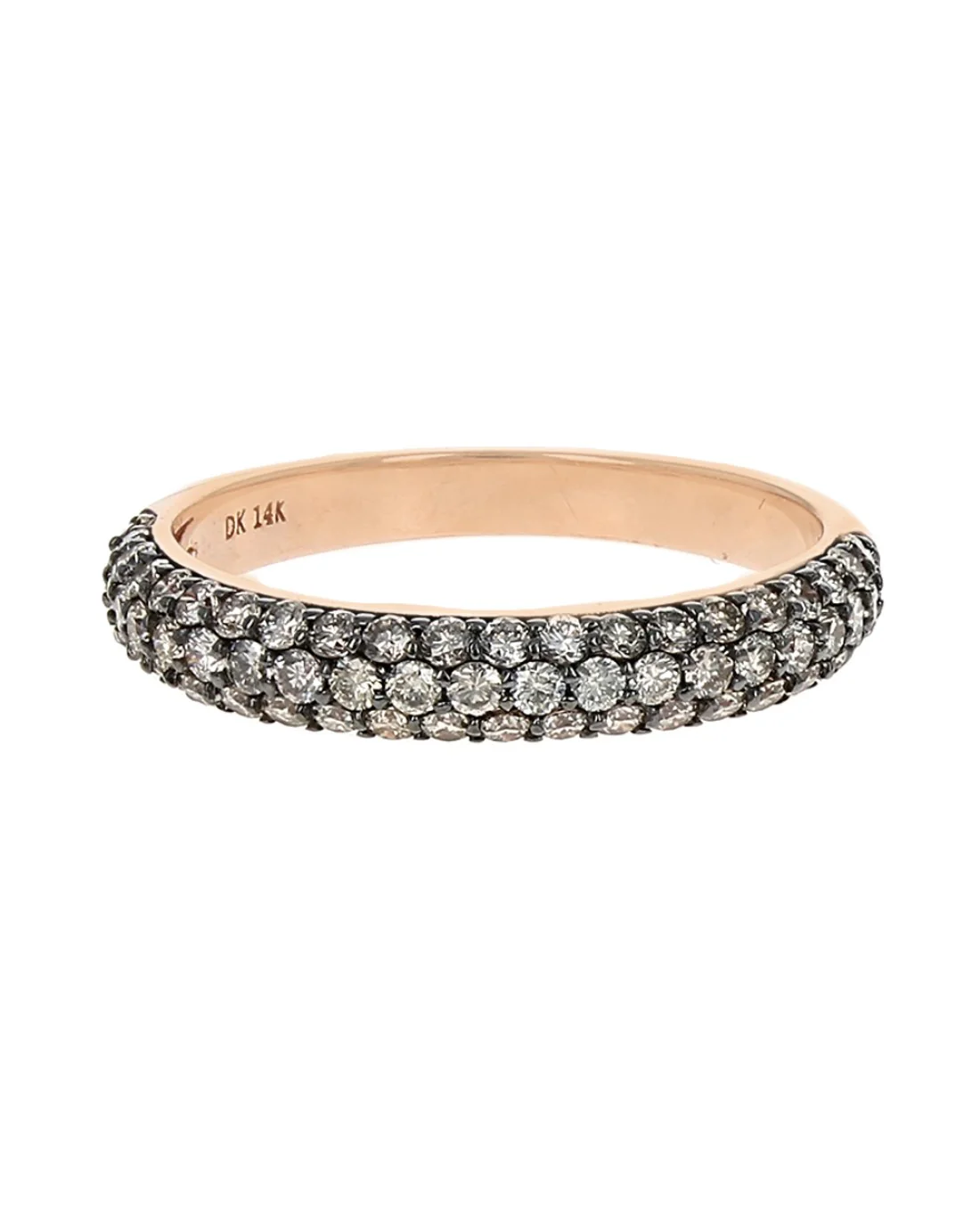 Pave Diamond Tapered Ring in Rose Gold - Image 2