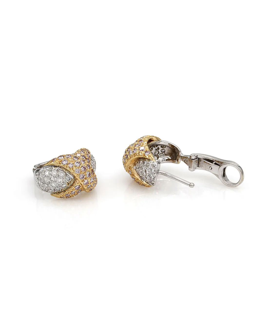 Pave Diamond X Earrings in Gold - Image 2