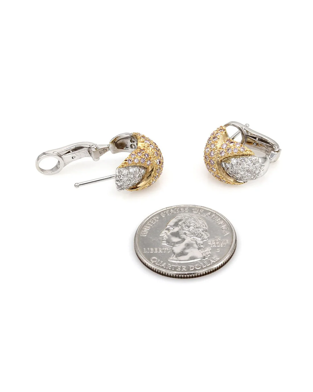 Pave Diamond X Earrings in Gold - Image 3