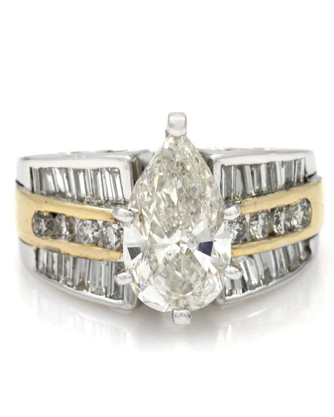 Pear Cut Diamond Solitaire Ring in Gold - Image 2