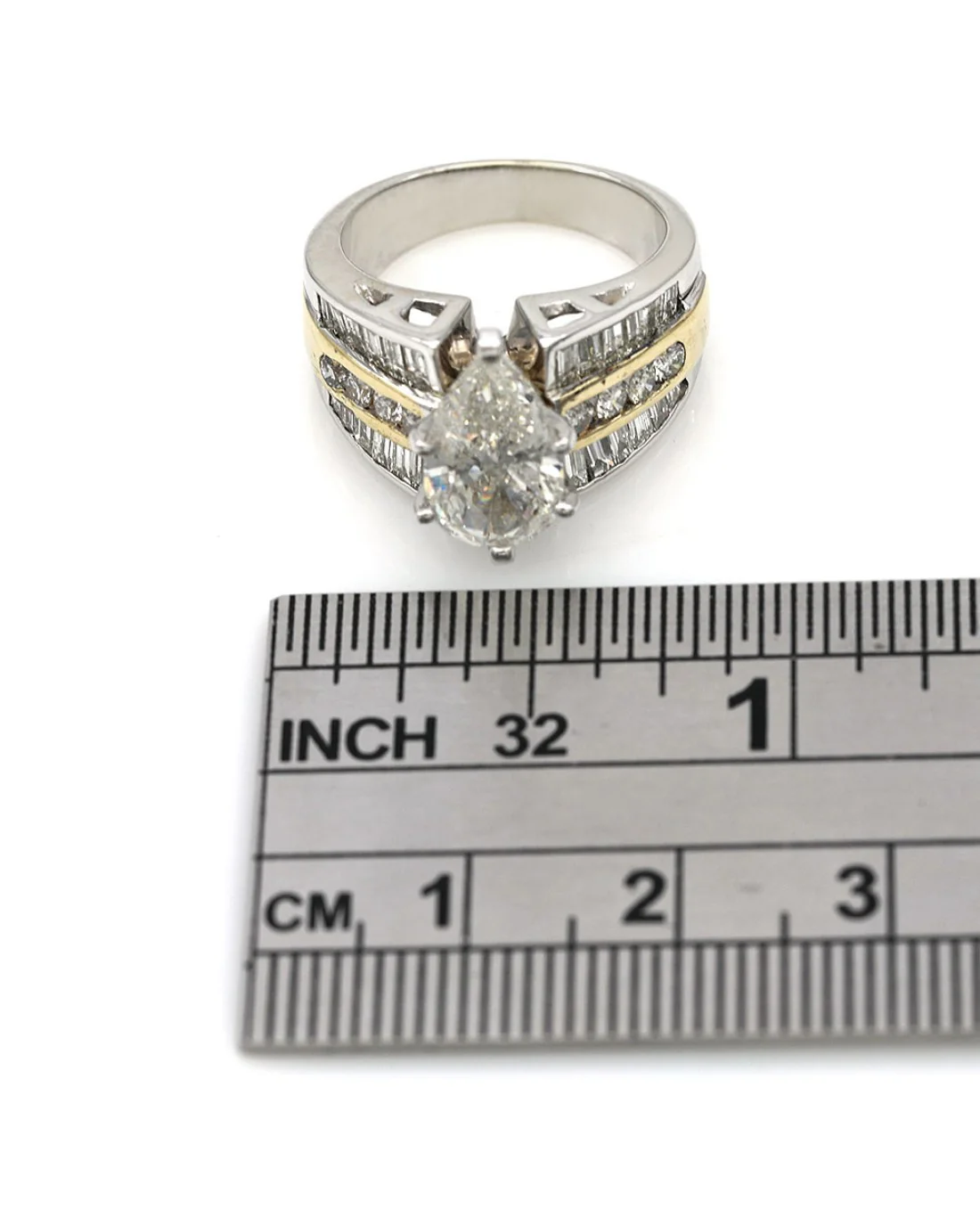 Pear Cut Diamond Solitaire Ring in Gold - Image 3