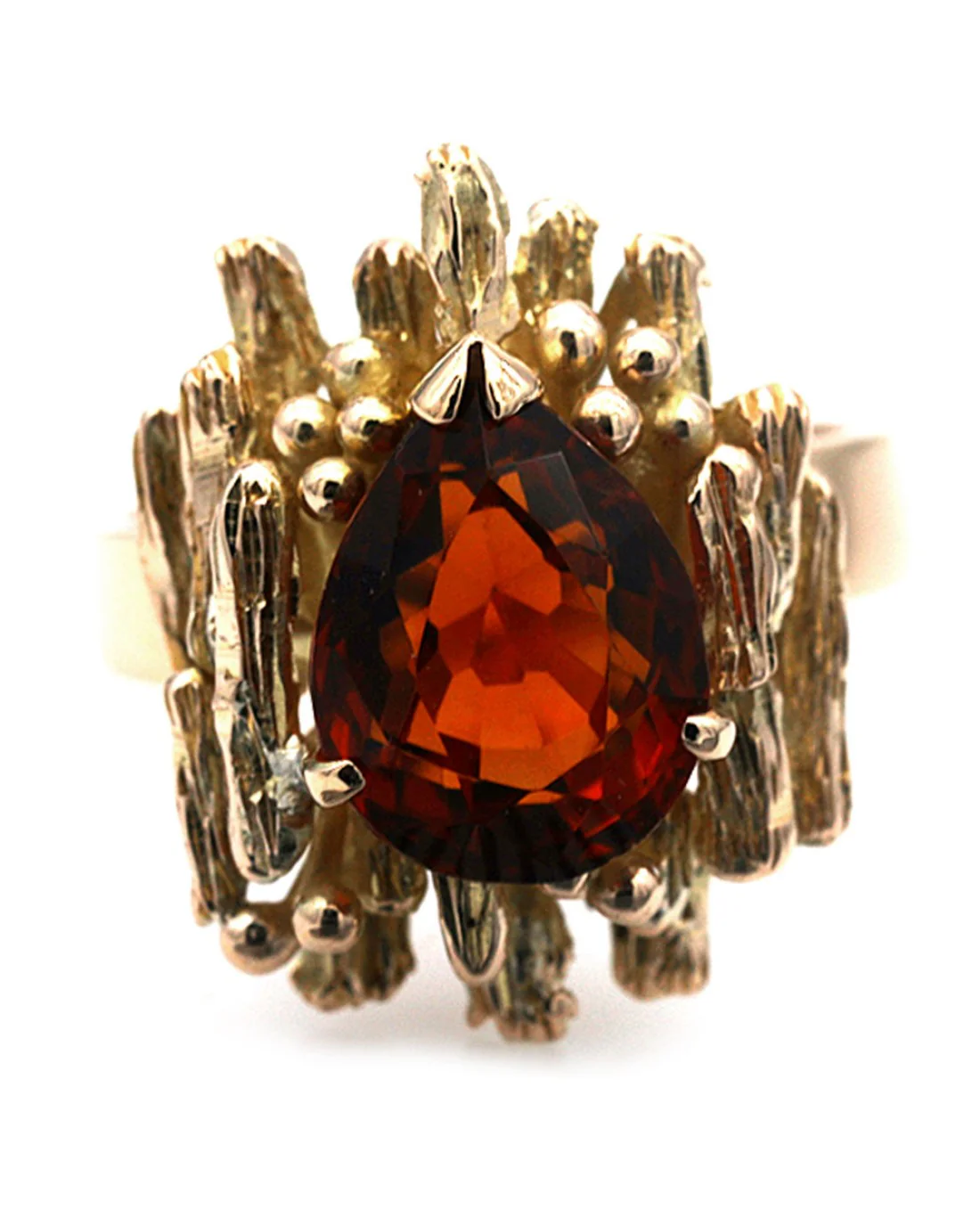 Pear Shaped Madeira Citrine Ring - Image 2