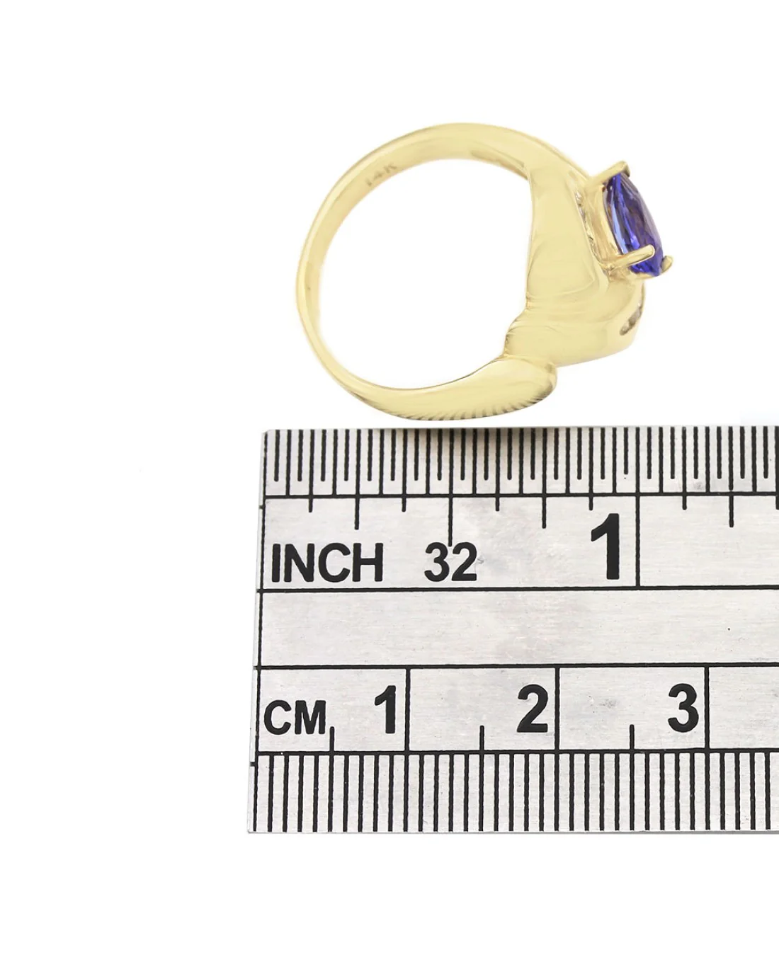 Pear Tanzanite and Diamond Bypass Ring - Image 3