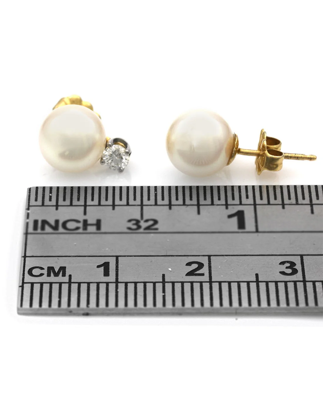 Pearl and Diamond Accent Earrings - Image 2