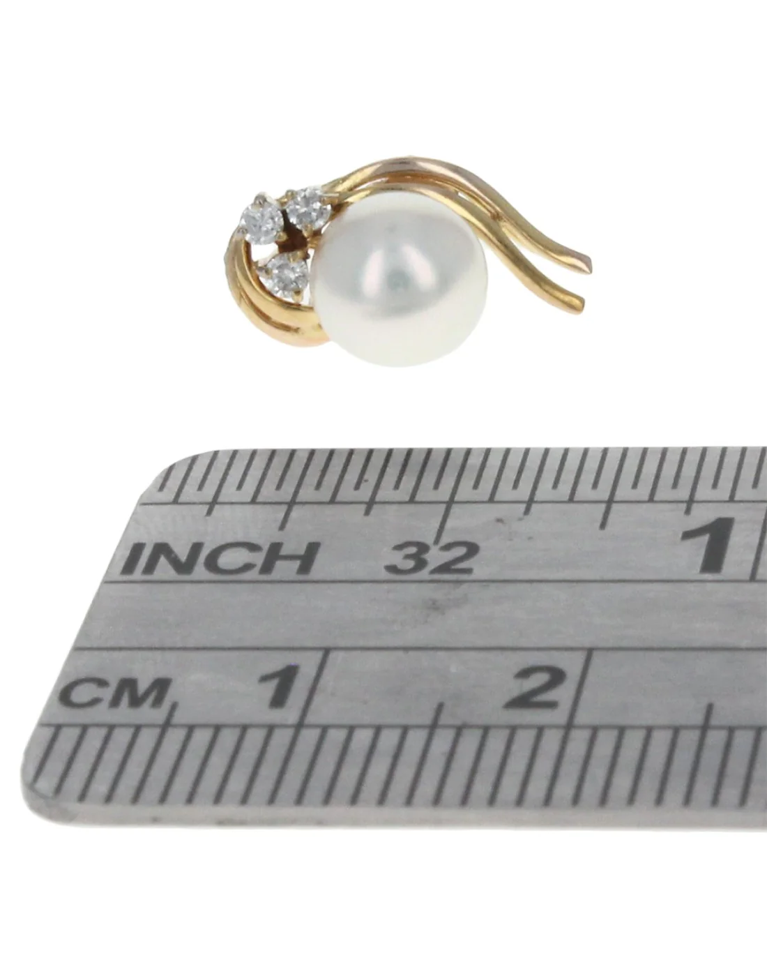Pearl and Diamond Accent Earrings - Image 3