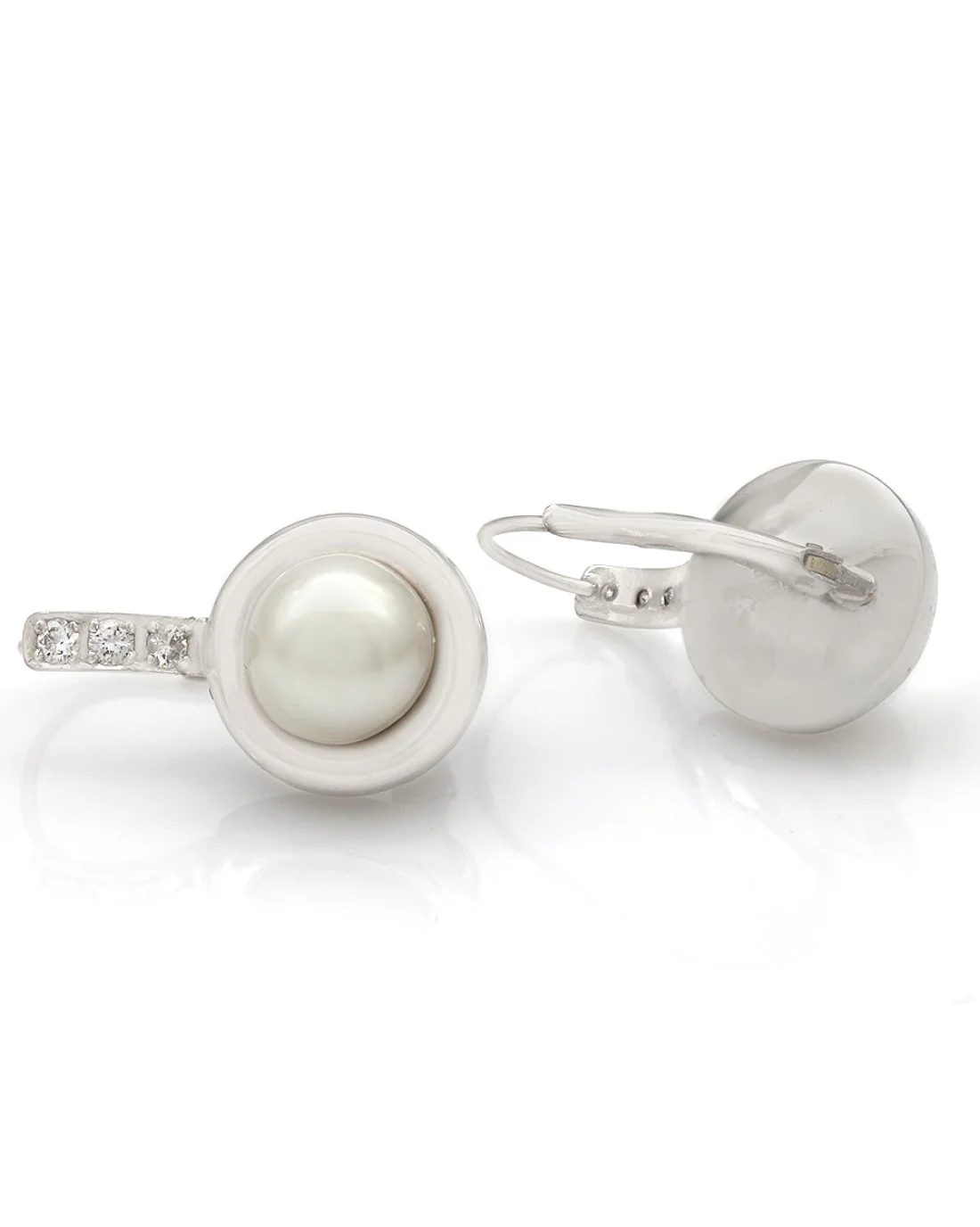 Pearl and Diamond Earrings - Image 2