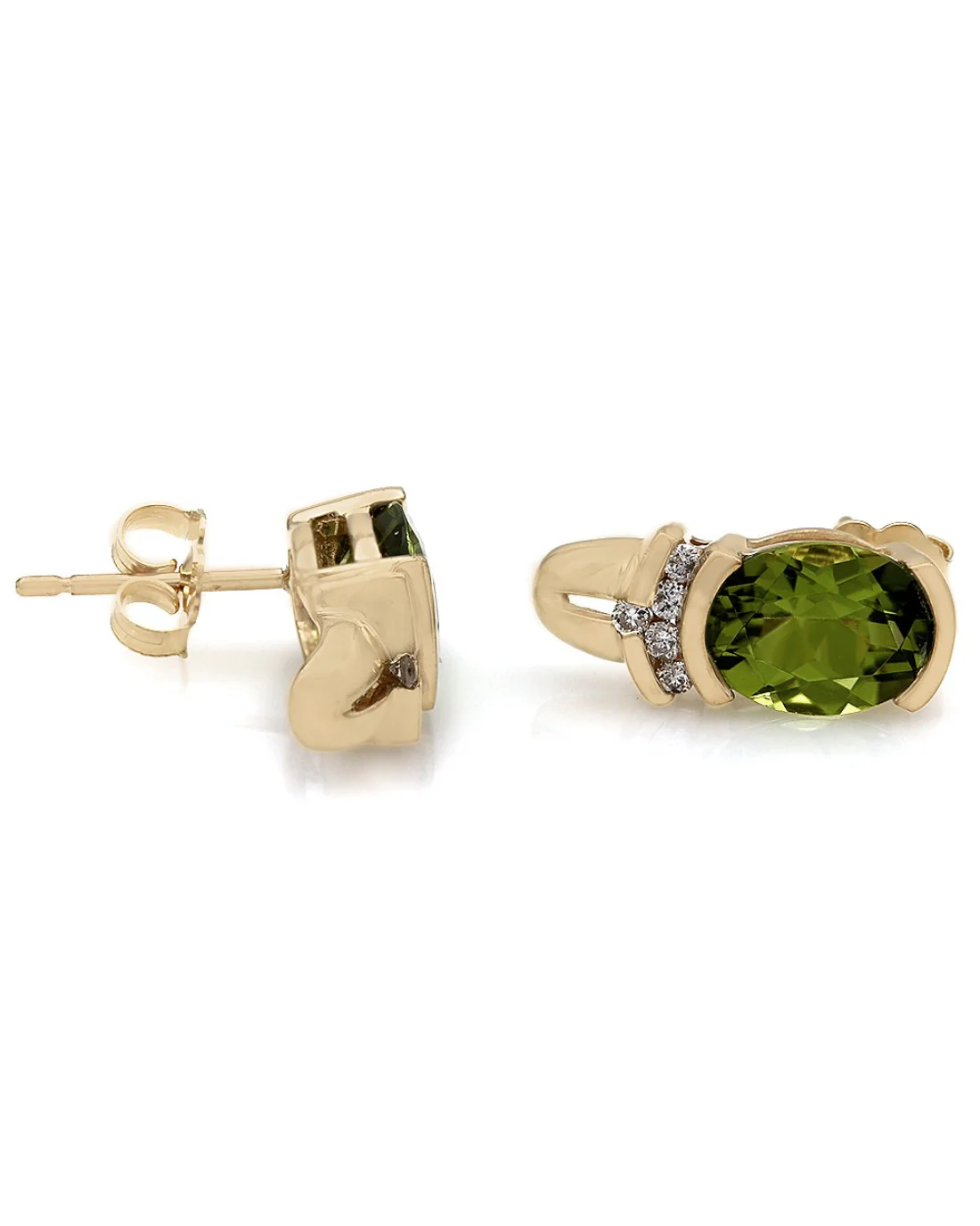 Peridot and Diamond Fashion Earrings - Image 2