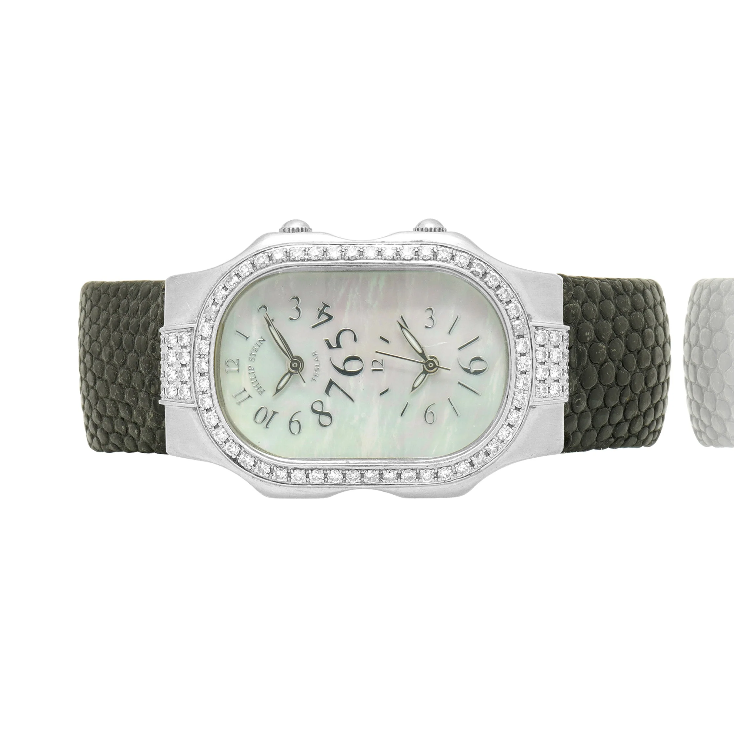 Philip Stein Dual Time Teslar MOP Dial Diamond Bezel - Image 2