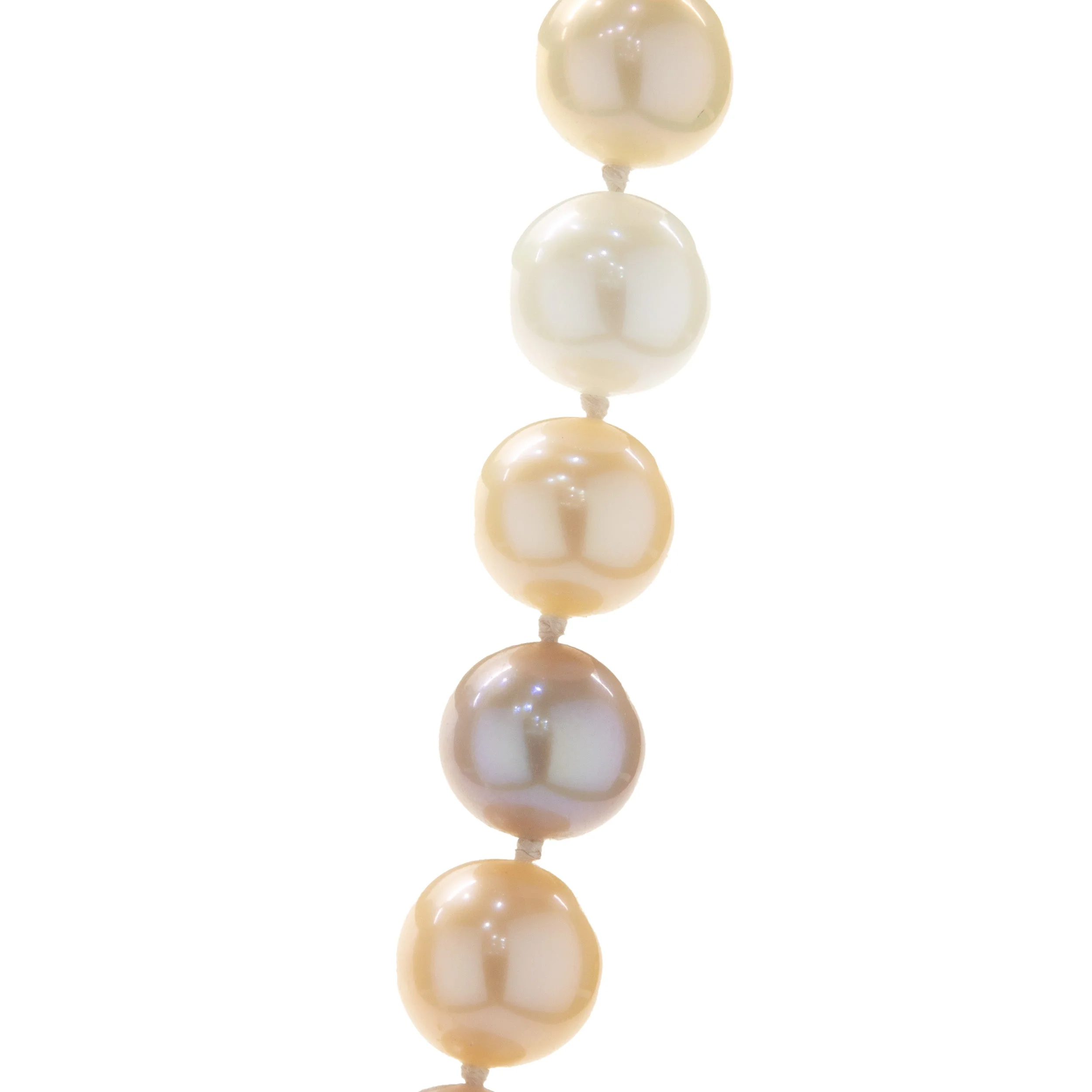 Pink and Purple Knotted Pearl Necklace - Image 4