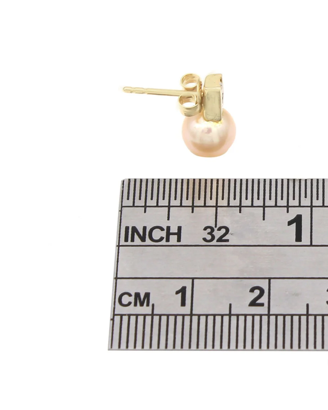 Pink Rose Pearl and Diamond Earrings - Image 3