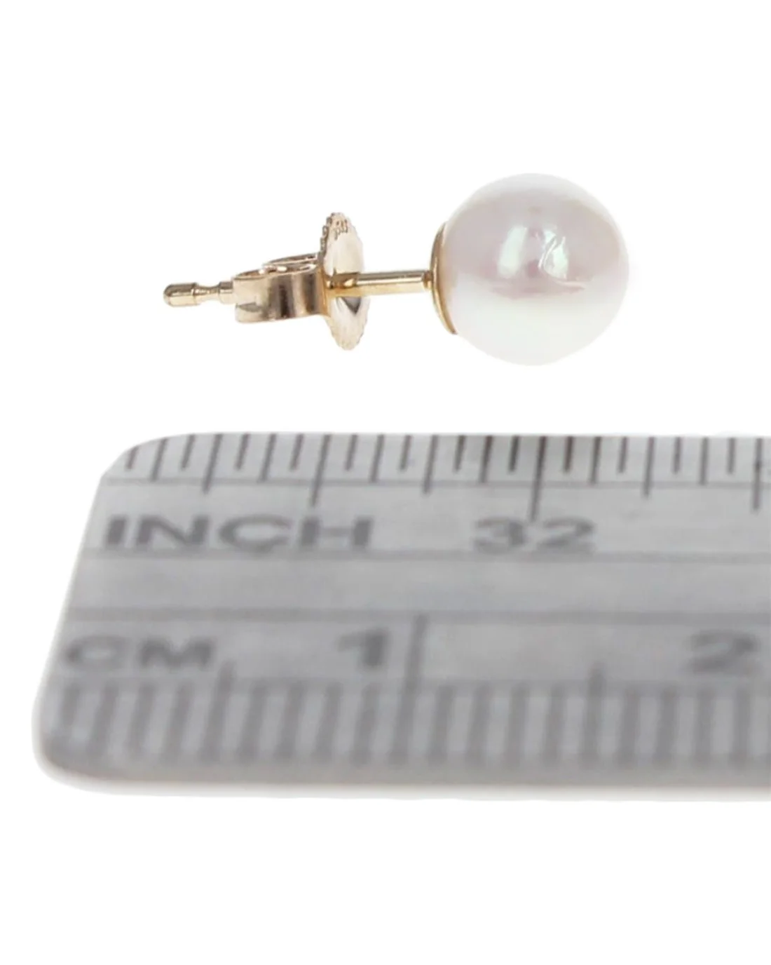 Pink Rose Pearl Stud Earrings - Image 3