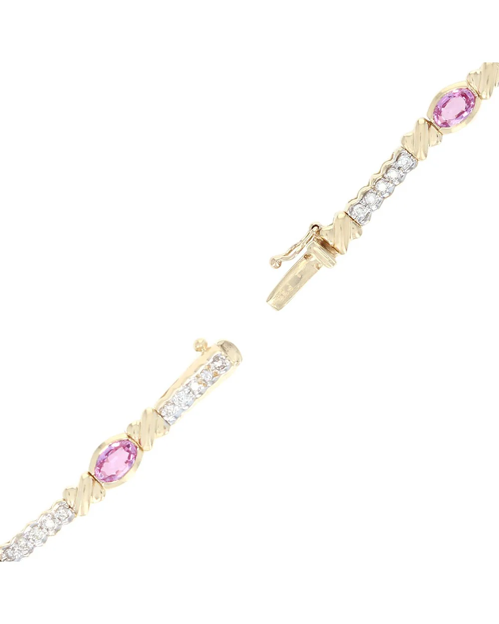 Pink Sapphire and Diamond Inline Bracelet - Image 2