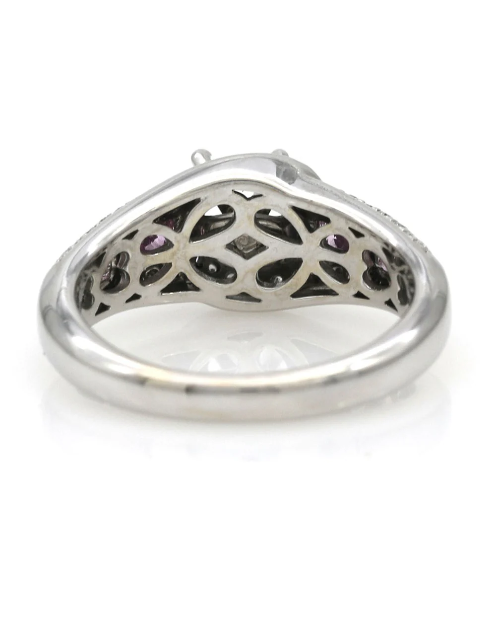 Pink Sapphire and Diamond Semi Mount Ring - Image 3