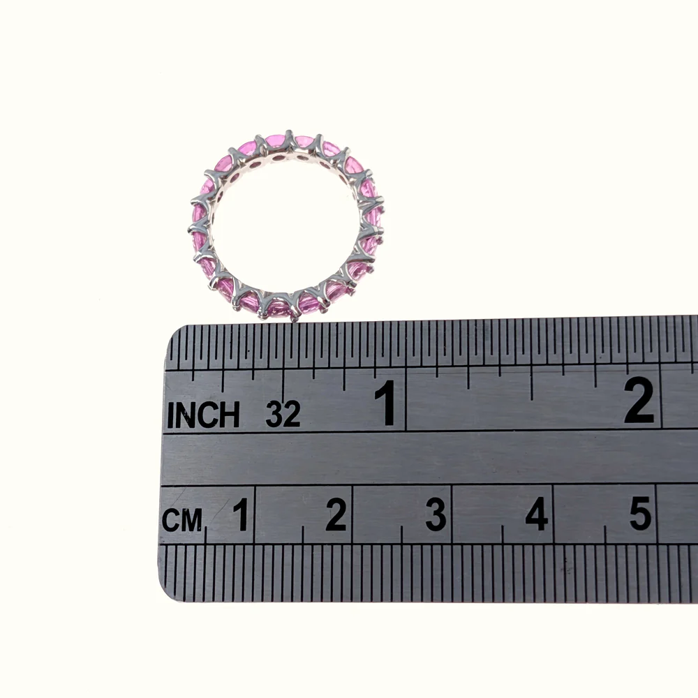 Pink Sapphire Eternity Band in White Gold - Image 3