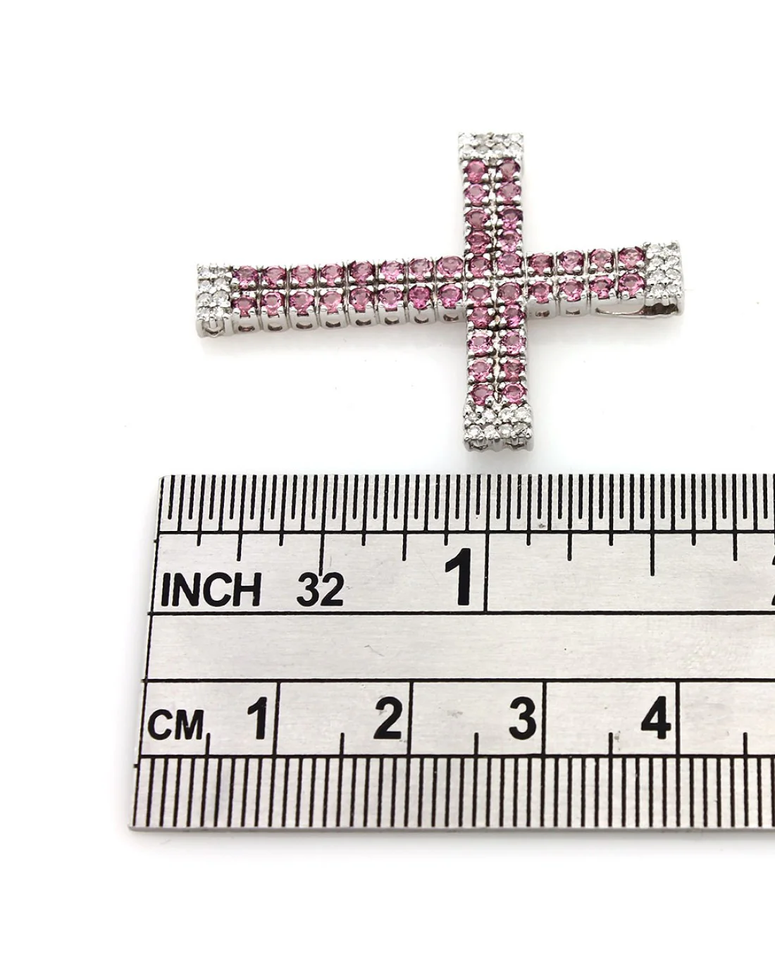 Pink Tourmaline and Diamond Cross - Image 3