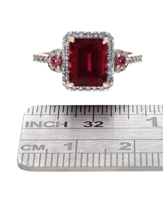 Pink Tourmaline and Diamond Halo Ring - Image 3