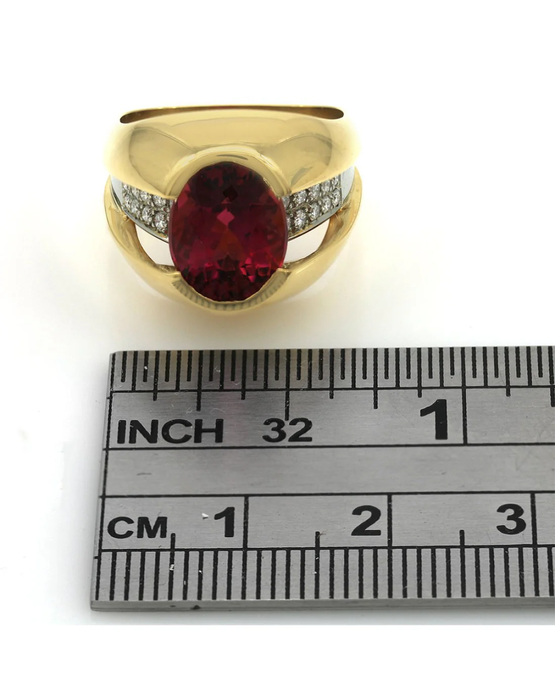 Pink Tourmaline and Diamond Open Ring - Image 2