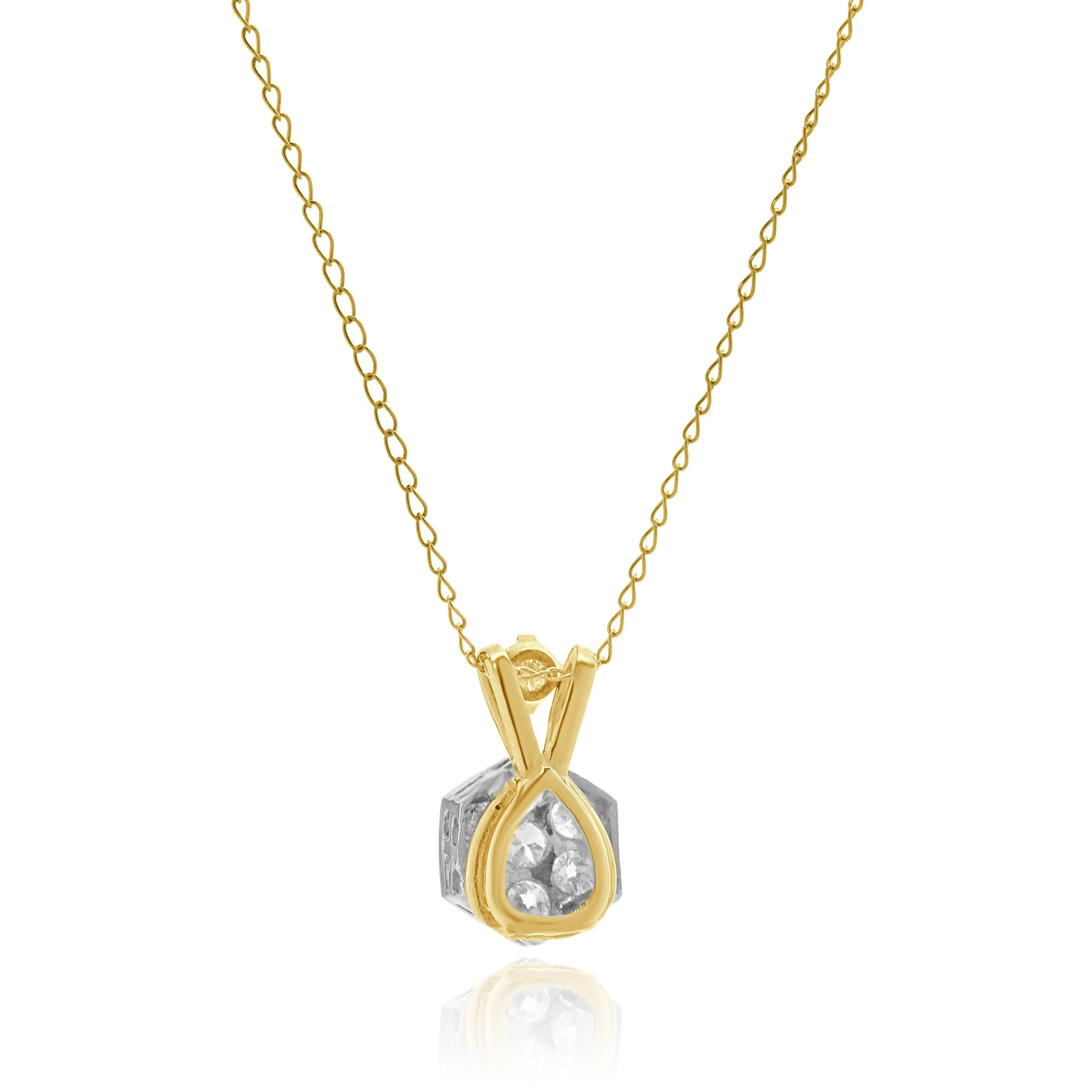 Platinum & 14K Yellow Gold European Cut Diamond Necklace - Image 3