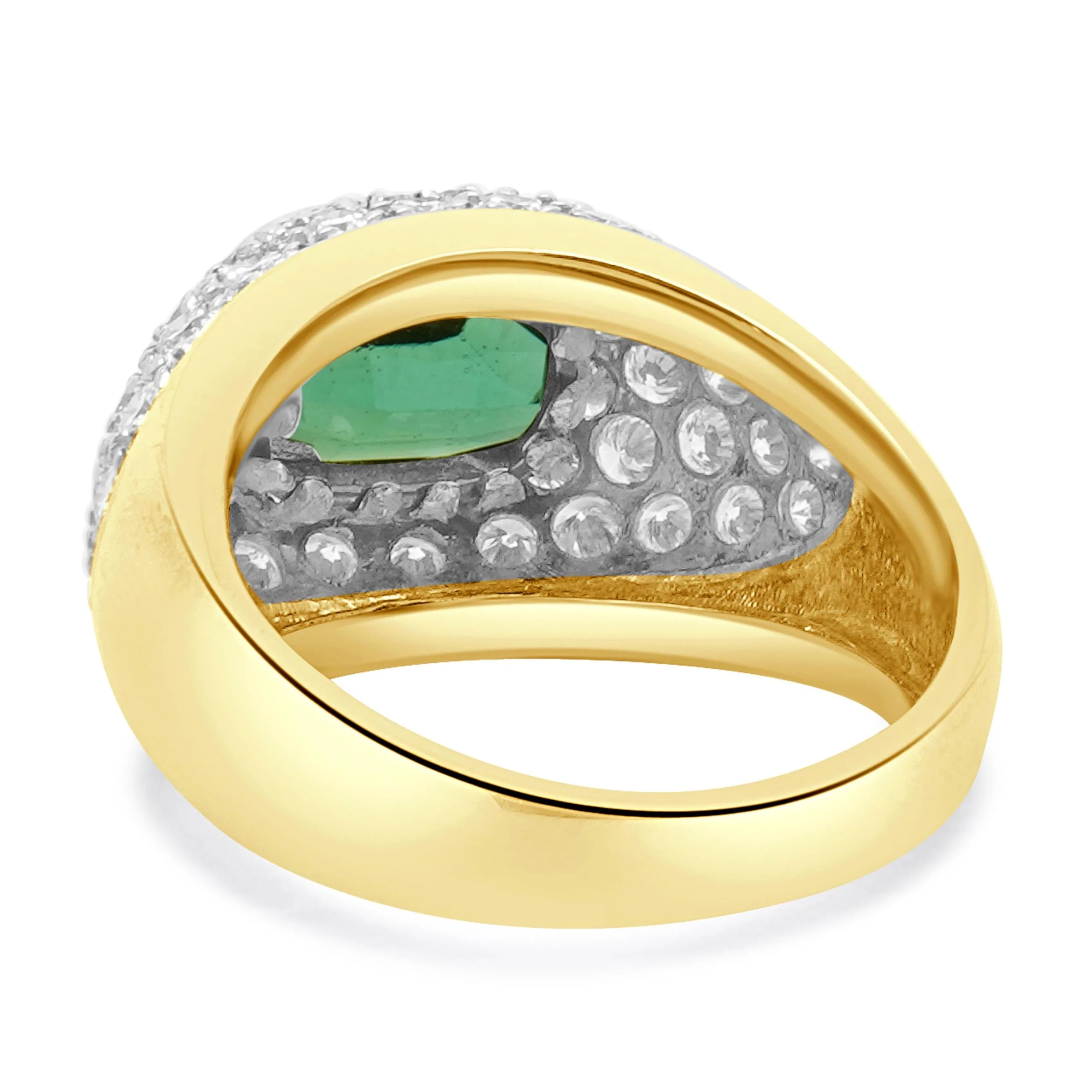 Platinum & 18 Karat Yellow Gold Green Tourmaline and Diamond Ring - Image 4