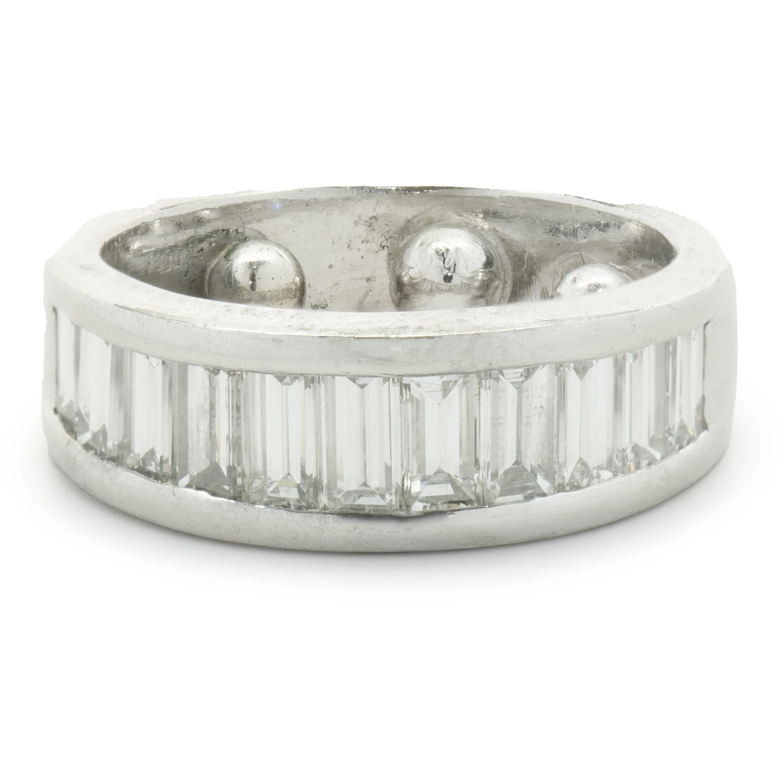 Platinum Channel Set Baguette Cut Diamond Band