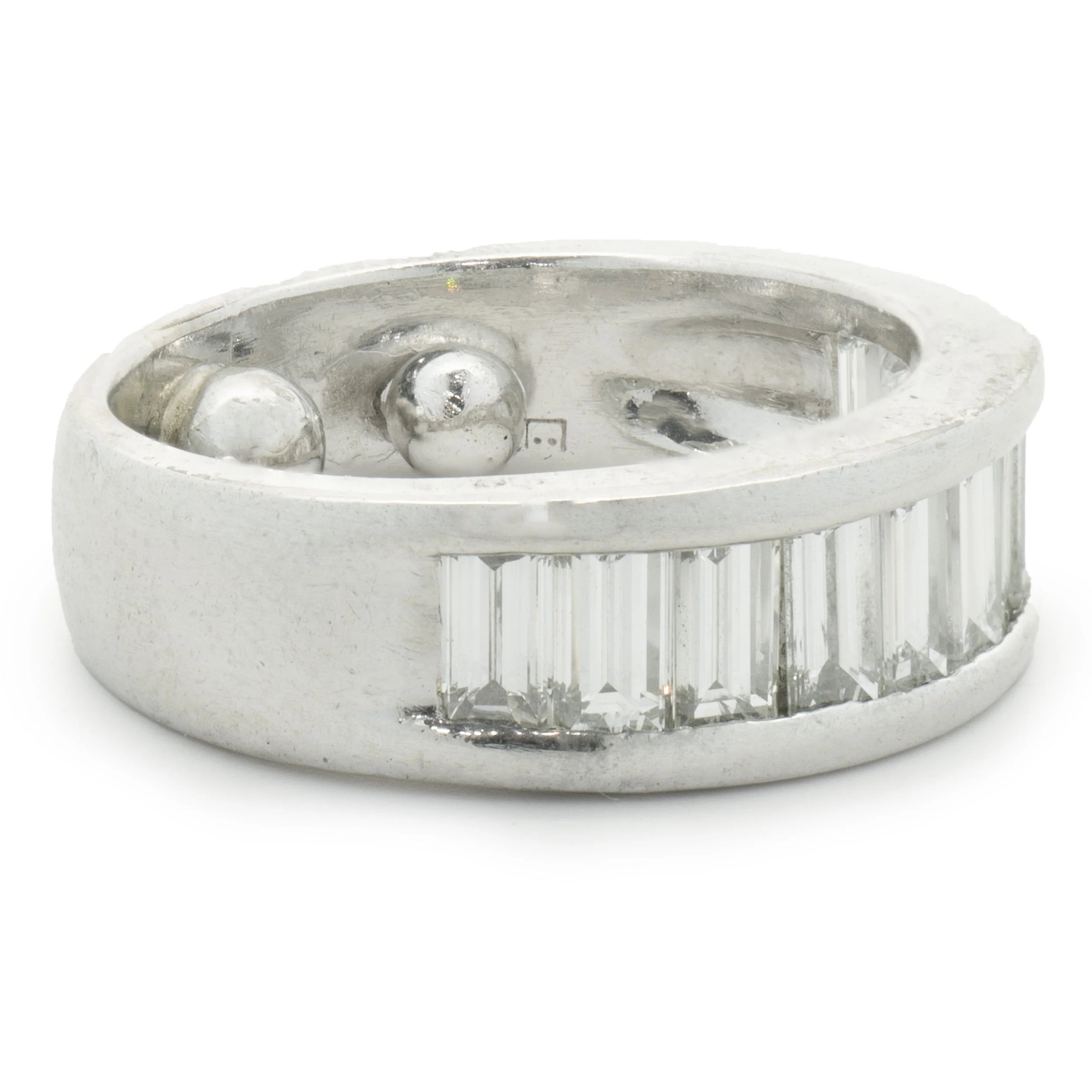 Platinum Channel Set Baguette Cut Diamond Band - Image 2