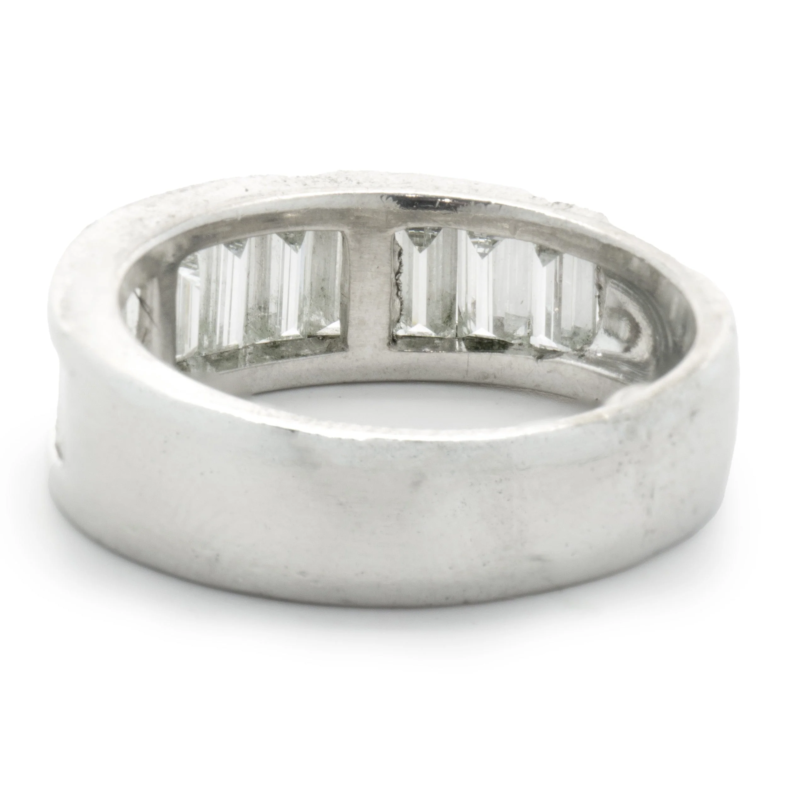 Platinum Channel Set Baguette Cut Diamond Band - Image 3