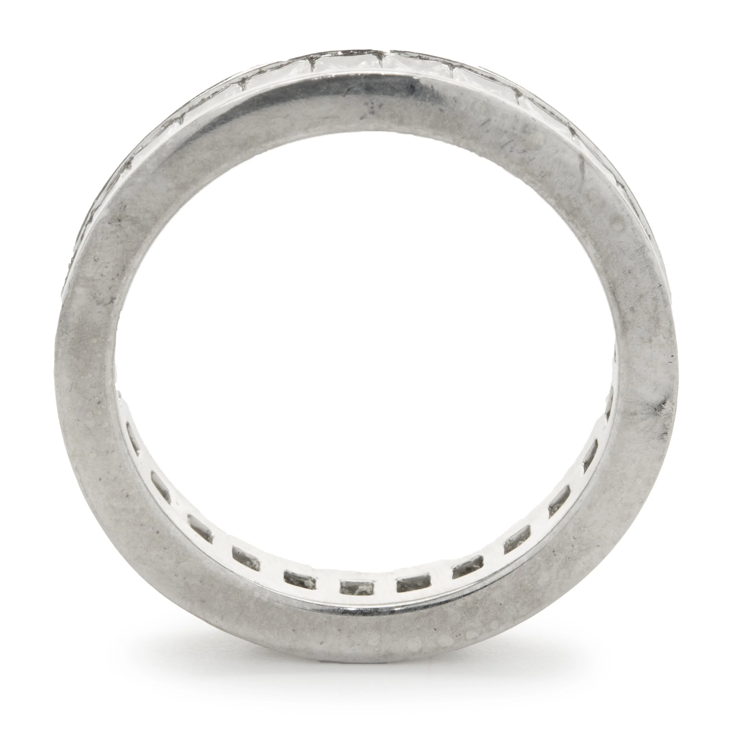 Platinum Channel Set Princess Cut Diamond Eternity Band - Image 3