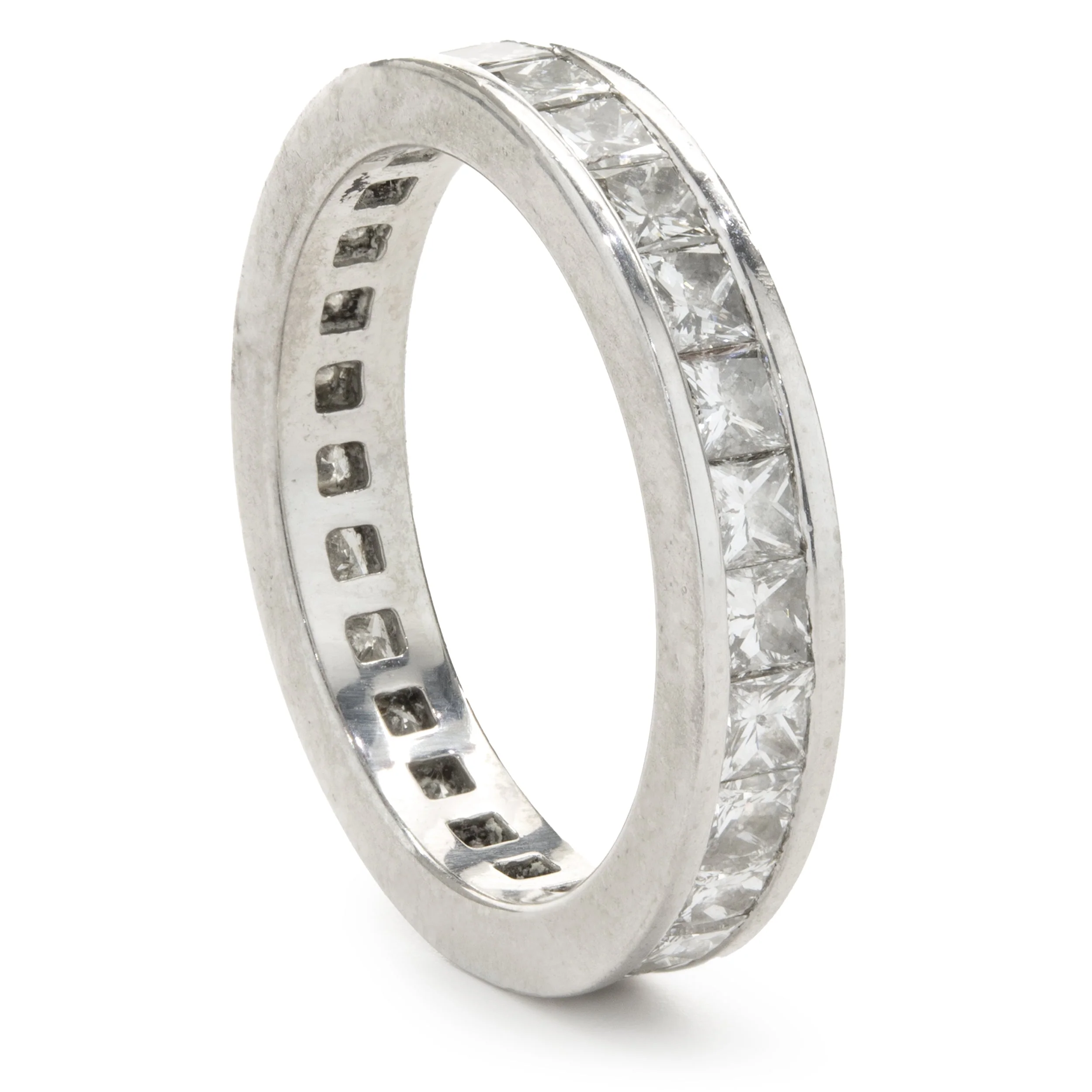 Platinum Channel Set Princess Cut Diamond Eternity Band - Image 4